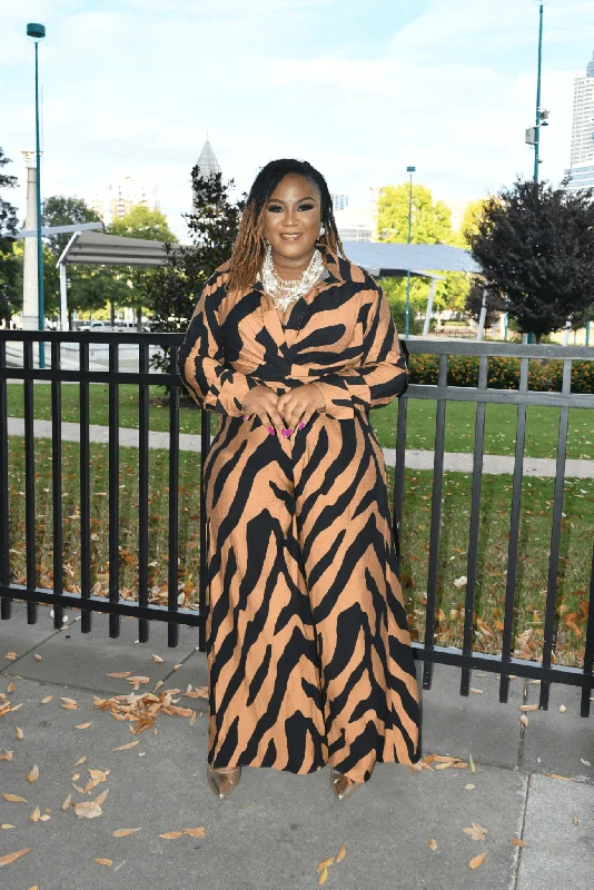 New Arrival Abby Safari Tie Jumpsuit