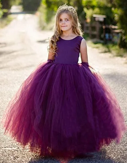 Instant Savings chic wrap dressBall Gown Grape Flower Girl Dress