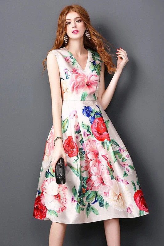 trendy dressV Neck Floral Dress