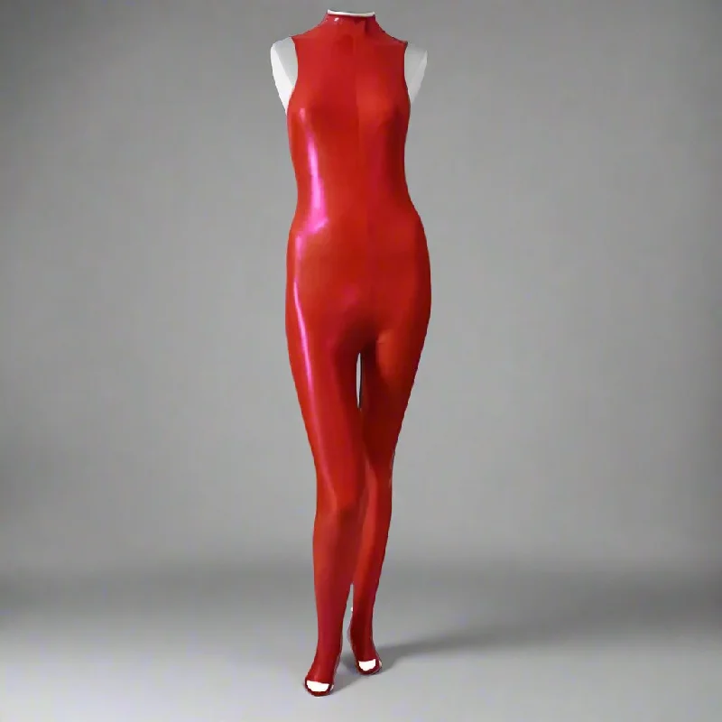 Stock Up and Save Colored Metallic Turtle Neck Catsuit Jumpsuit Catsuits