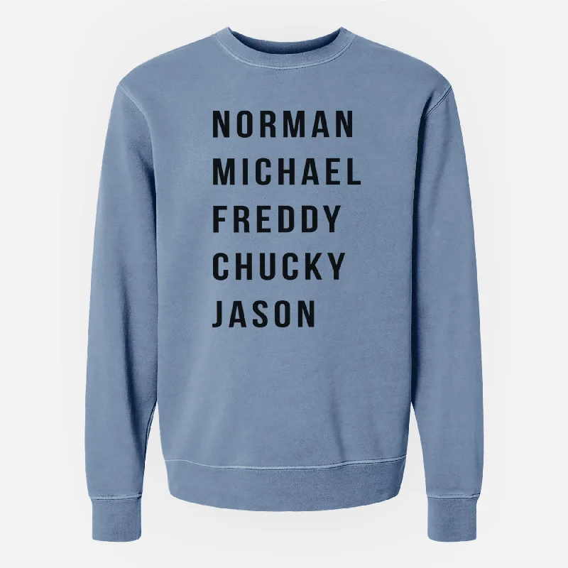 Price Buster minimaHalloween Villians - Unisex Pigment Dyed Crew Sweatshirt