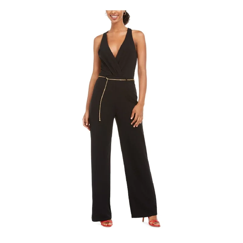Buy More, Save More Secrat Charm Women's Belted Sleeveless V Neck Jumpsuit Black Size 5 Buy More, Save More Secrat Charm Women's Belted Sleeveless V Neck Jumpsuit Black Size 5