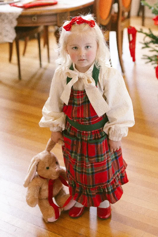 Sale Event sleek midi dressMini Ivy Apron in Madeline Holiday Plaid Cotton