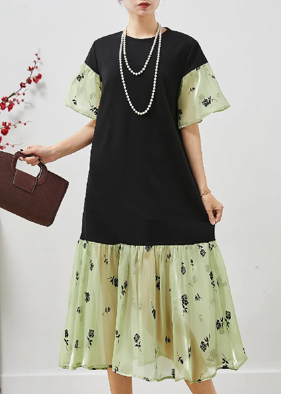 Price Reduction relaxed fit dressStylish Black Oversized Patchwork Organza Maxi Dresses Summer Price Reduction relaxed fit dressStylish Black Oversized Patchwork Organza Maxi Dresses Summer