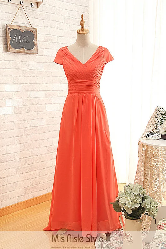 Time-Limited Offer sleek midi dressShort Sleeve Orange Formal Party Dress