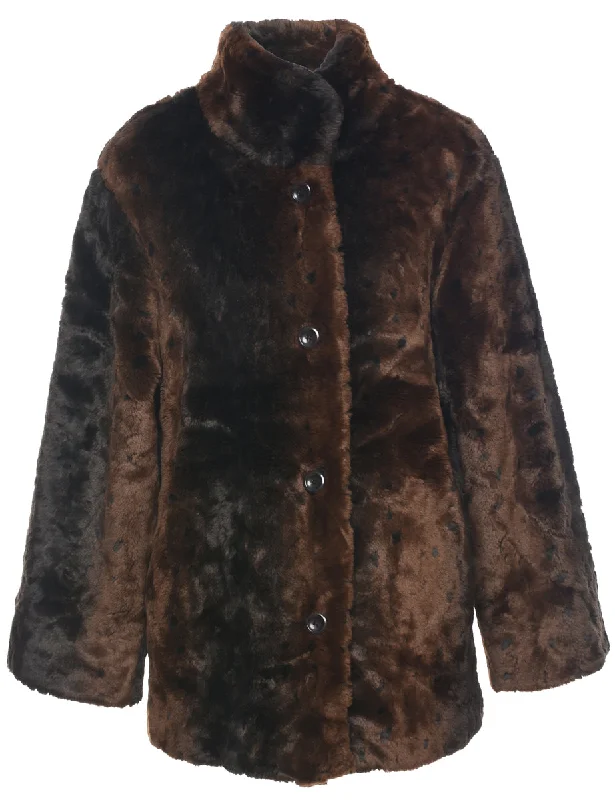 Reduced Prices insulated winter jacketAnimal Print Faux Fur Coat - L
