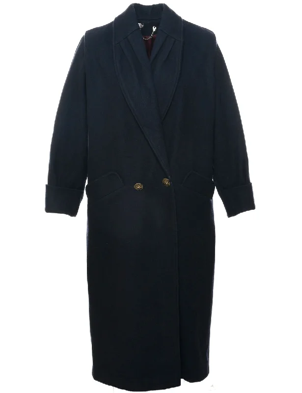 Season Finale Sale long-sleeve winter jacketDouble Breasted Wool Coat - L
