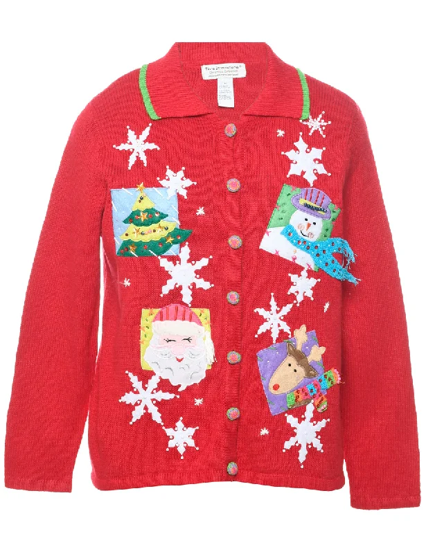 slim fit coatSnowfall Design Christmas Cardigan - M