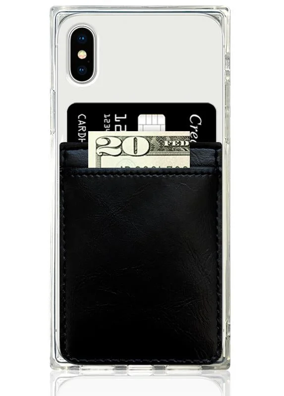 romantic dressBlack Leather Phone Pocket wallet