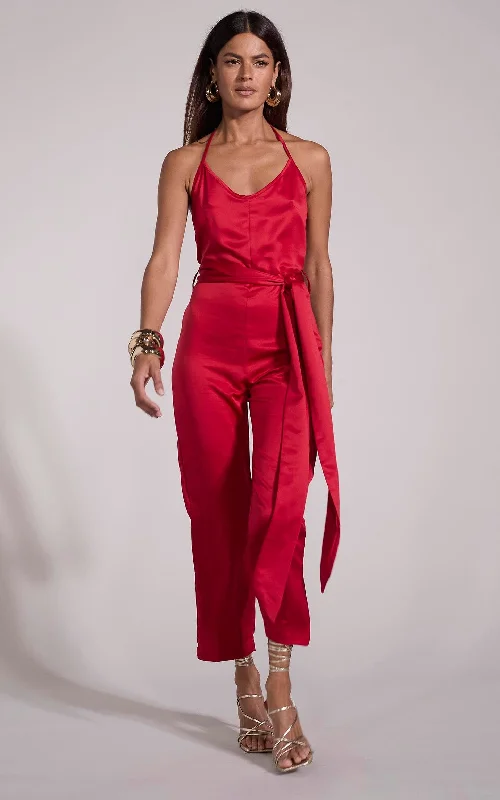 Savings Spectacular Lexi Jumpsuit in Red