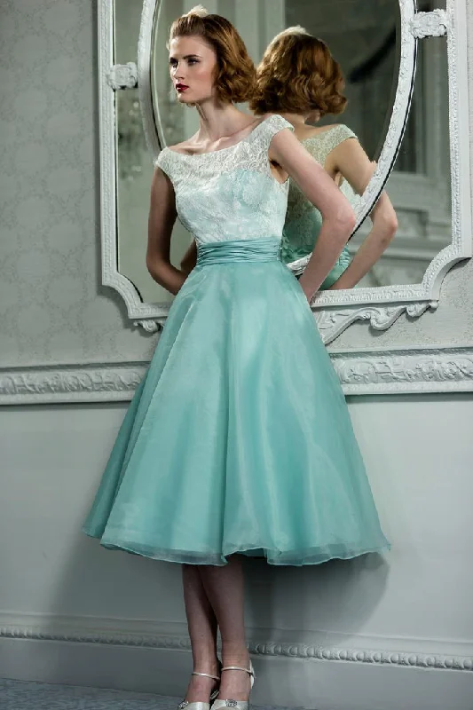 Year-End Sale casual evening dressVintage Tea Length Ice Green Party Dress