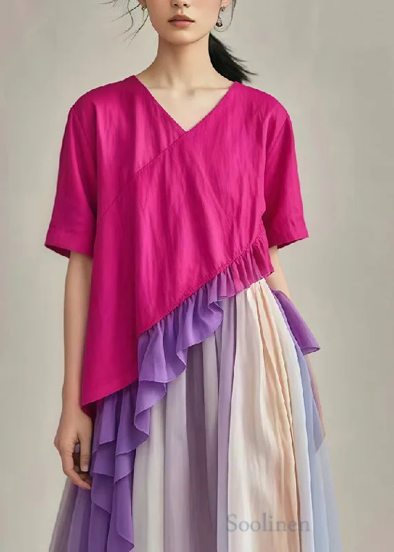 Low Prices off-shoulder dressBoho Rose Ruffled Patchwork Asymmetrical Design Cotton Dress Summer Low Prices off-shoulder dressBoho Rose Ruffled Patchwork Asymmetrical Design Cotton Dress Summer