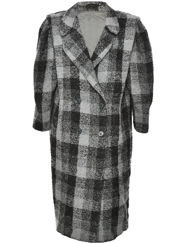 Year-End Sale padded puffer coatBlack & Grey Checked Coat - XL