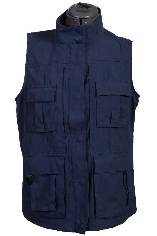 fashion-forward coatScully Womens Indigo Nylon Multi-Pocket Vest