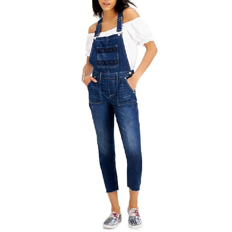Time-Limited Offer Tommy Jeans Women's Sleeveless Square Neck Skinny Jumpsuit Blue Size 27