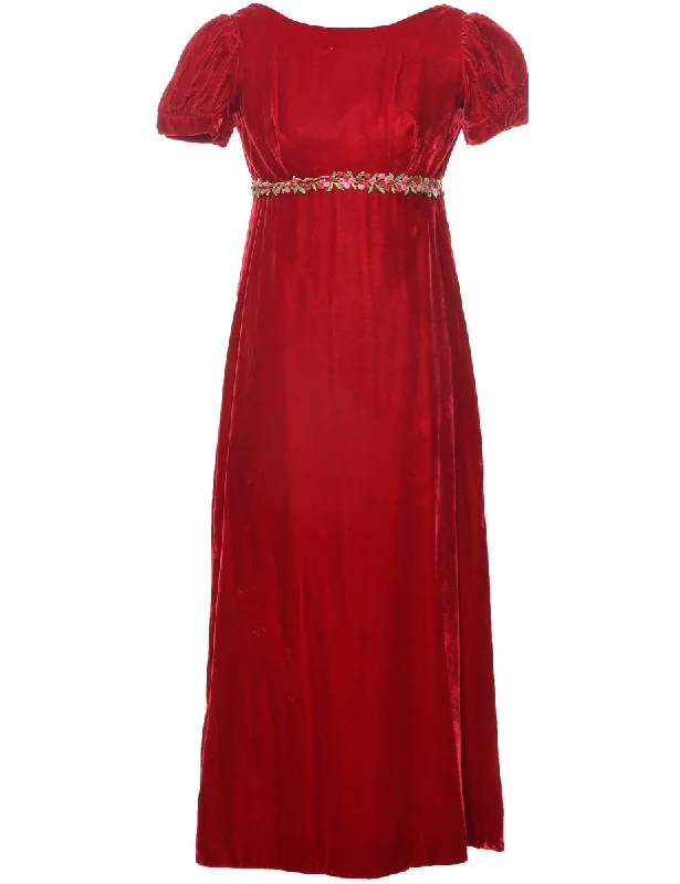 Early Access chic padded coatVelvet Red Evening Dress - XS