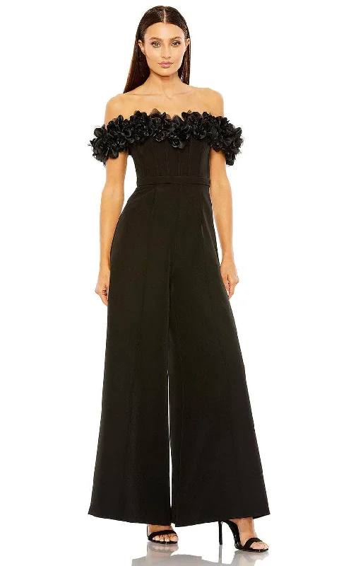 Deep Discounts Ieena Duggal 11763 - Ruffled Off Shoulder Jumpsuit