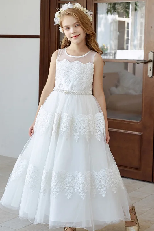 Don't Wait elegant shift dressA-Line Illusion Neck Tulle Maxi Flower Girl Dresses 778034985750 Don't Wait elegant shift dressA-Line Illusion Neck Tulle Maxi Flower Girl Dresses 778034985750