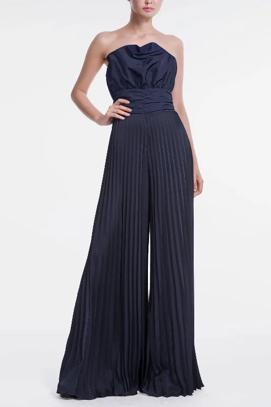 Clearance Sale The Lacey | Strapless Navy Evening Jumpsuit