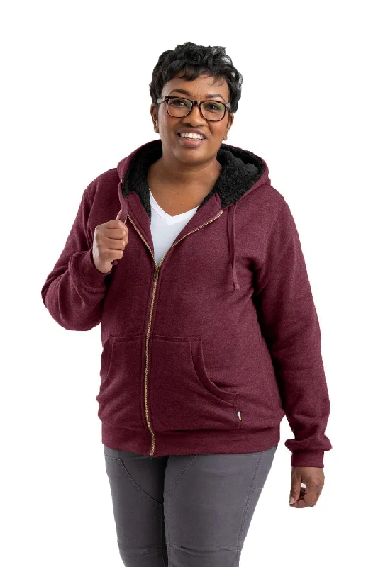 sporty outerwearBerne Cabernet Cotton Blend Womens Insulated Zip Hooded Sweatshirt