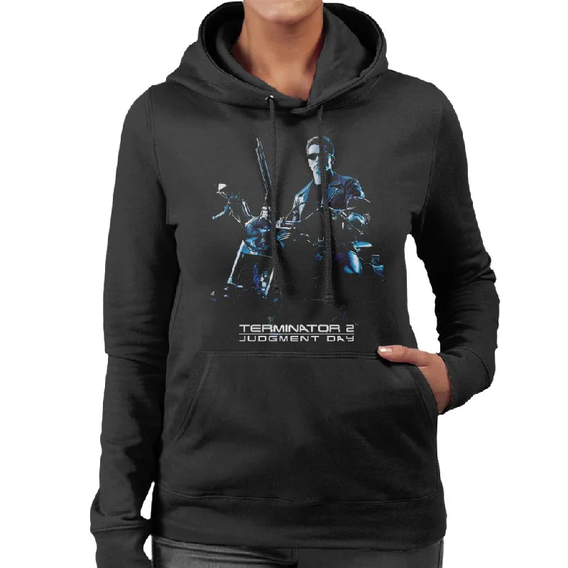 retro hoodieTerminator 2 Judgement Day Theatrical Poster Women's Hooded Sweatshirt