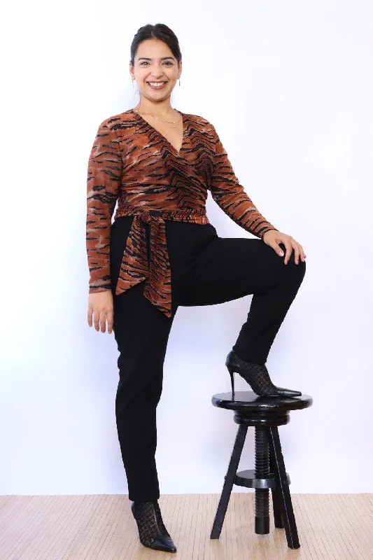 Price Slash Tiger Stripe Belted Jumpsuit M/L