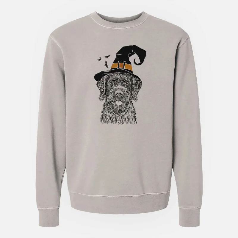 loose fit sports sweatshirtWitch Fletcher the Wirehaired Pointing Griffon - Unisex Pigment Dyed Crew Sweatshirt