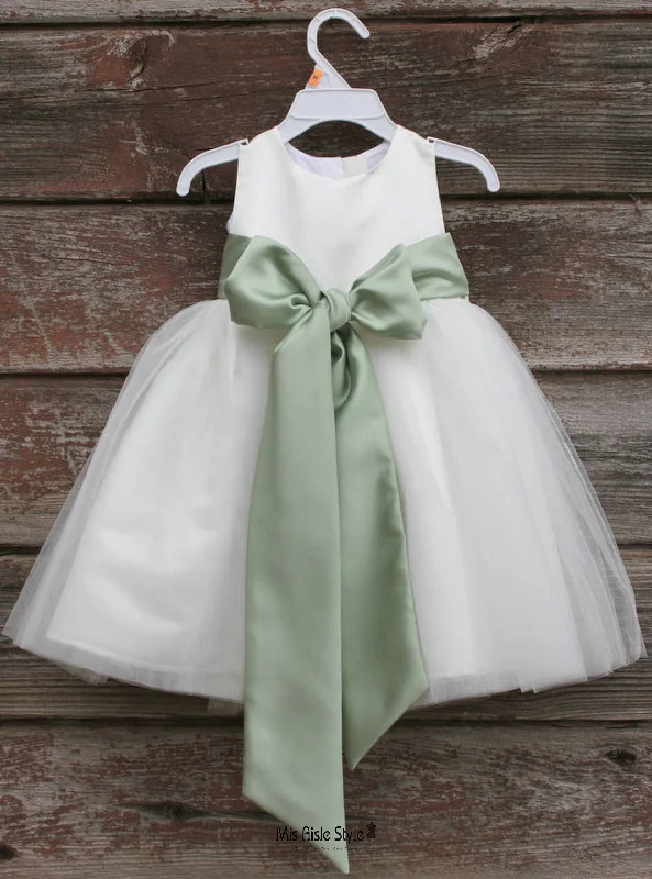 Discount Deals silk dressSimple Girls Birthday Party Dress with Sash