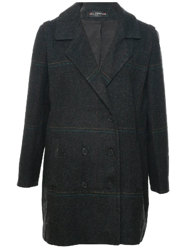 Stock Clearance vintage coatChecked Wool Coat - XL