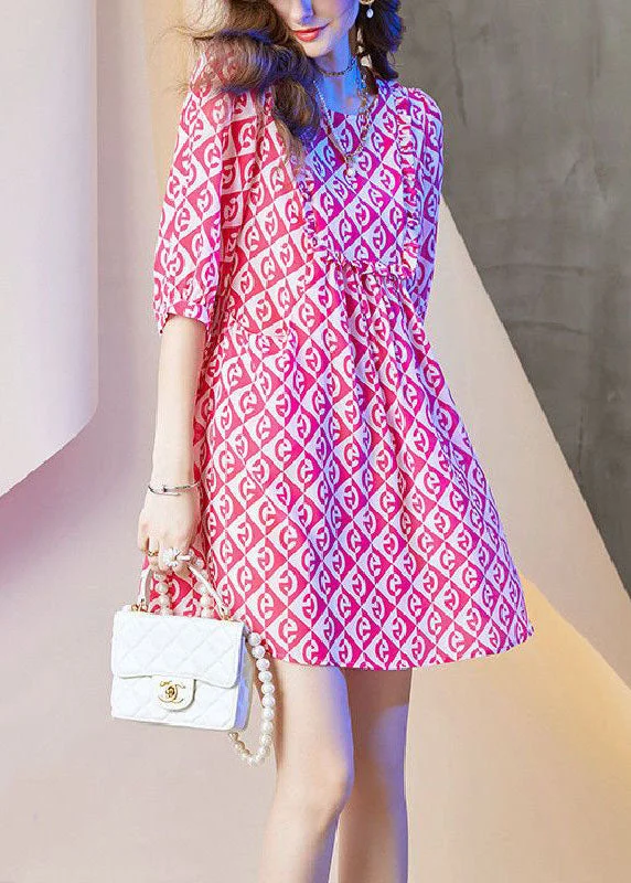 Price Drop Alert flowy evening dressHandmade Pink O Neck Plaid Print Chiffon Shift Dresses Summer Price Drop Alert flowy evening dressHandmade Pink O Neck Plaid Print Chiffon Shift Dresses Summer