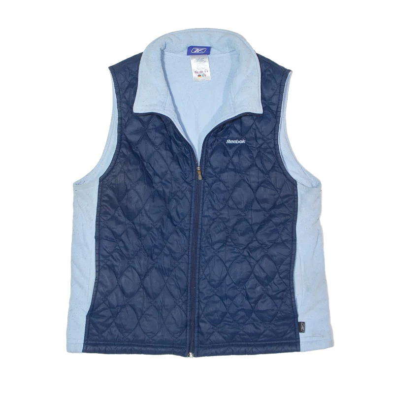 cozy fleece coatREEBOK Fleece Lined Quilted Gilet Blue Womens UK 12