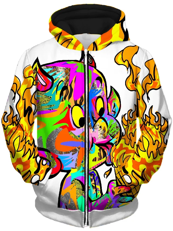 casual zip-up sweatshirtDevil Unisex Zip-Up Hoodie