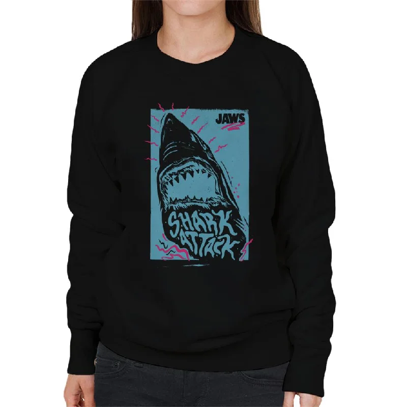 long-sleeve athletic hoodieJaws Shark Attack Wave Women's Sweatshirt