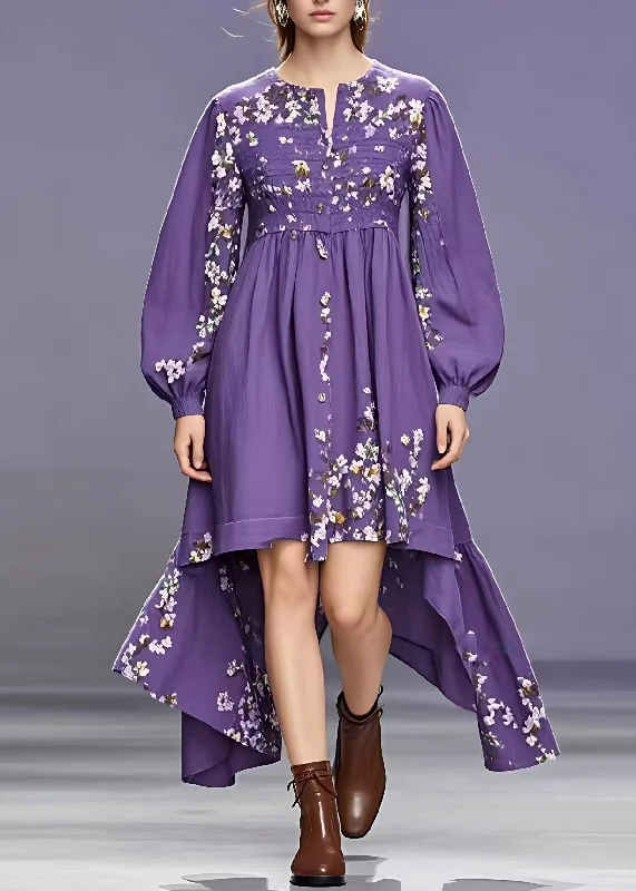 Today Only chic dressFashion Purple O-Neck Patchwork Maxi Dress Fall