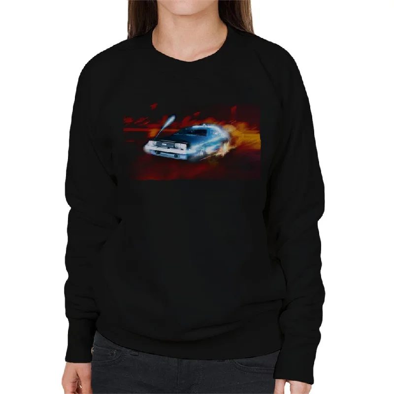 Seasonal Clearance chic fitness hoodieBack to the Future Delorean Electric Charged Take Off Women's Sweatshirt Seasonal Clearance chic fitness hoodieBack to the Future Delorean Electric Charged Take Off Women's Sweatshirt