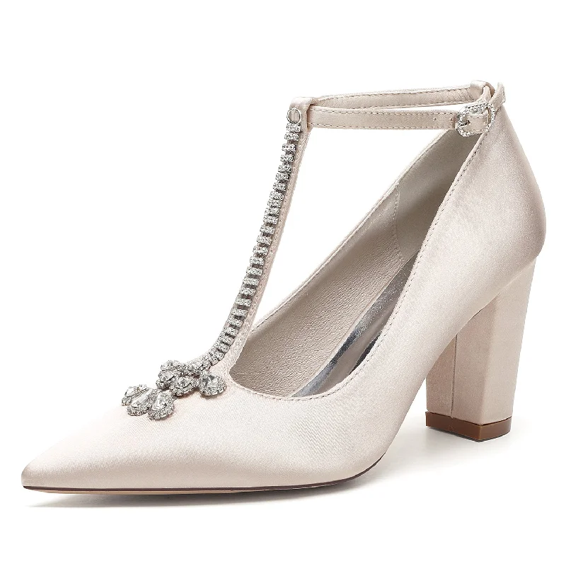 Special Price cocktail party dressChunky Heel 8.5cm Silk-Like Shoes CK0468