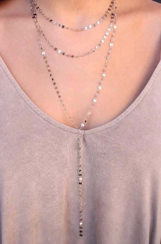 Best Bargains luxury dressDru Triple Layer Metal necklace in Silver