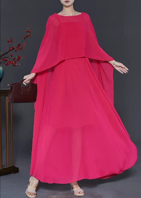 velvet dressRose Chiffon Women Sets 2 Pieces Low High Design Spring