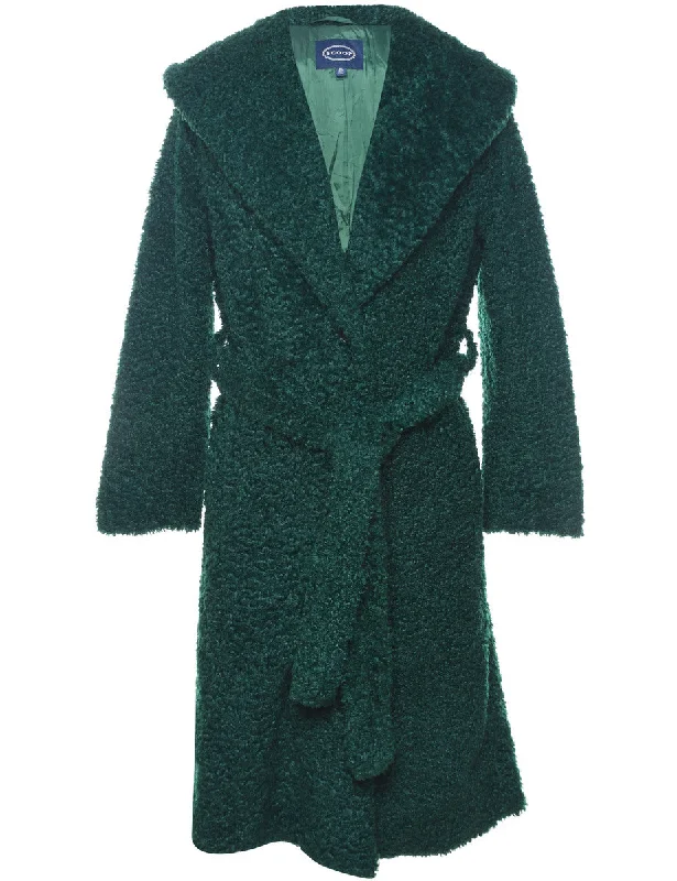 Time-Limited Offer insulated coatGreen Faux Fur Coat - XS