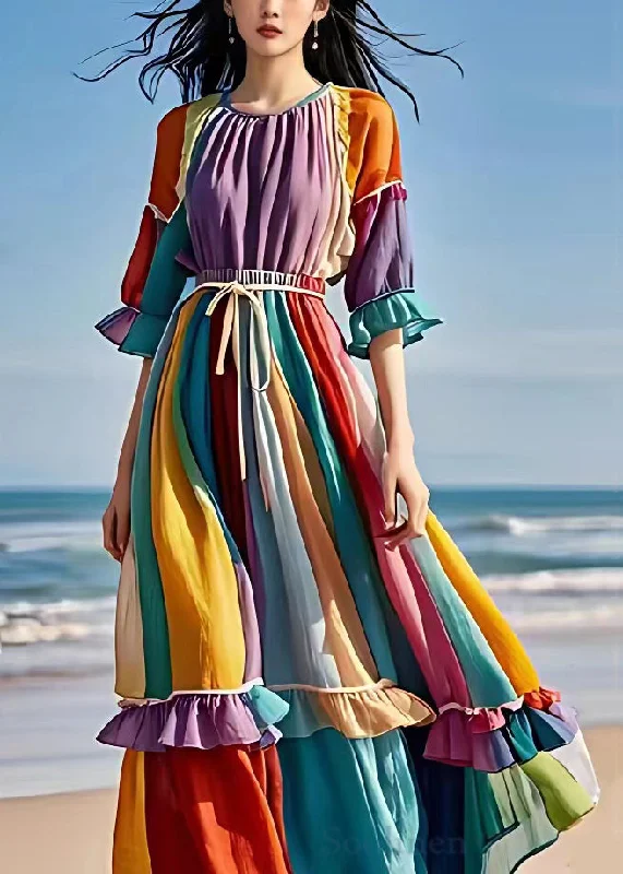 Lowest Price party dressBeautiful Purple Ruffled Lace Up Patchwork Chiffon Dress Half Sleeve Lowest Price party dressBeautiful Purple Ruffled Lace Up Patchwork Chiffon Dress Half Sleeve