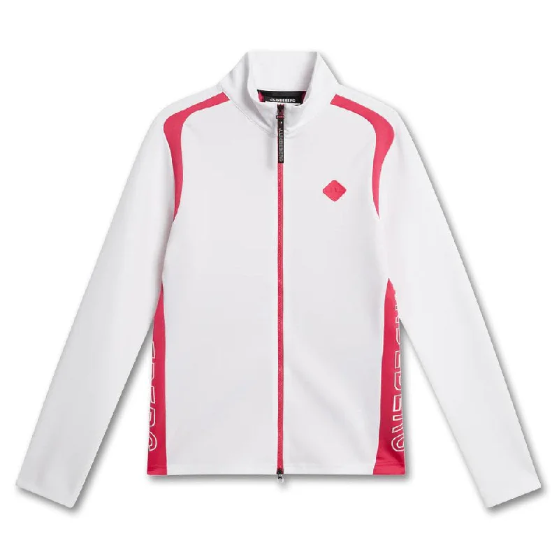 sleek and warm coatJ.Lindeberg Solar Full Zip Mid Layer Golf Jacket White - FW23 Women