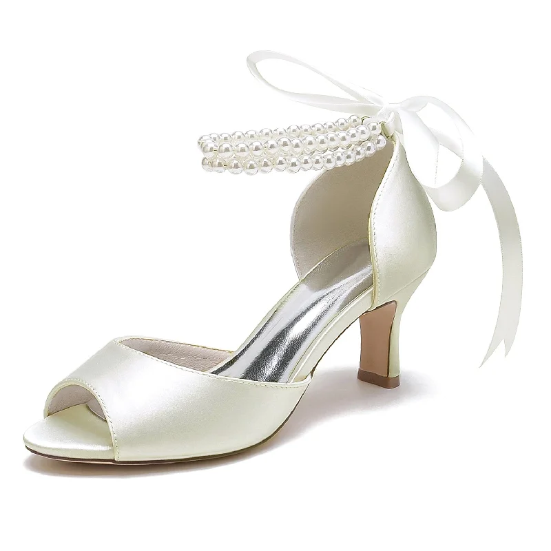 Price Reduction floral dressChunky Heel 6.5cm Silk-Like Shoes CK0470