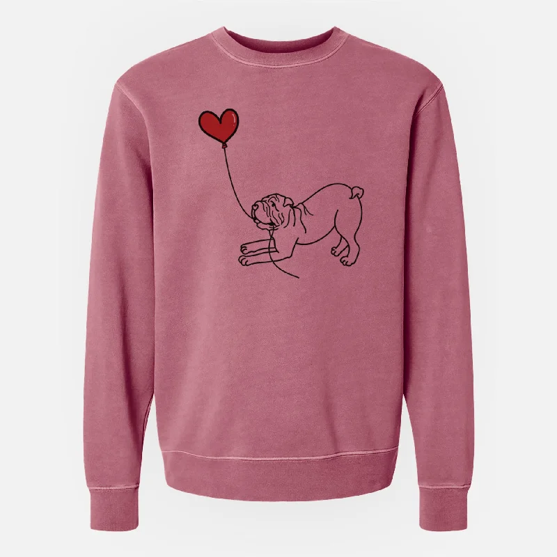 fitted workout sweatshirtShar Pei Heart String - Unisex Pigment Dyed Crew Sweatshirt