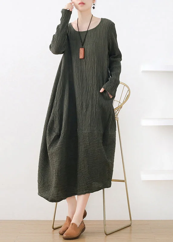 Overstock textured dressFitted Green O-Neck Asymmetrical Cotton Maxi Dress Long Sleeve Overstock textured dressFitted Green O-Neck Asymmetrical Cotton Maxi Dress Long Sleeve