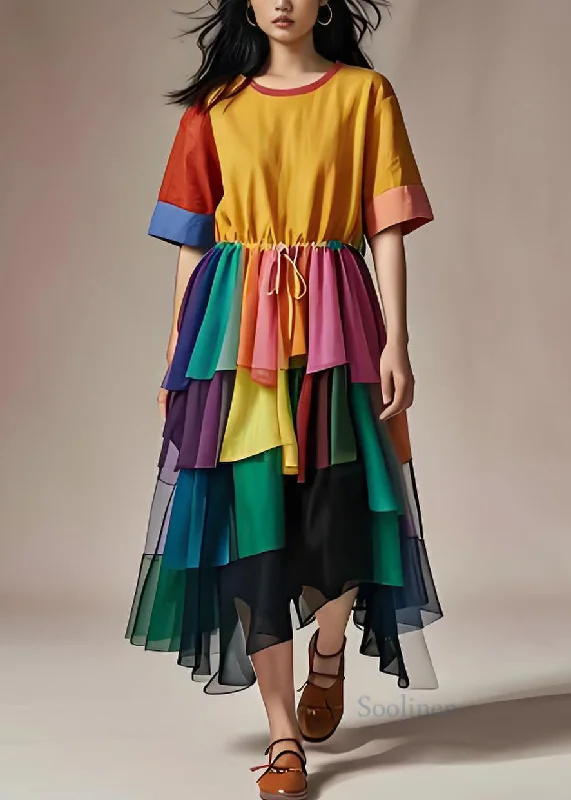 Price Buster comfy maxi dressStyle Asymmetrical Tulle Drawstring Patchwork Cotton Dresses Summer Price Buster comfy maxi dressStyle Asymmetrical Tulle Drawstring Patchwork Cotton Dresses Summer