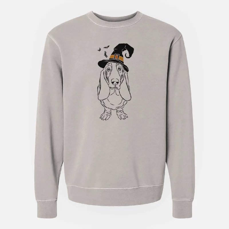 vibrant athletic hoodieWitch Charlie the Basset Hound - Unisex Pigment Dyed Crew Sweatshirt