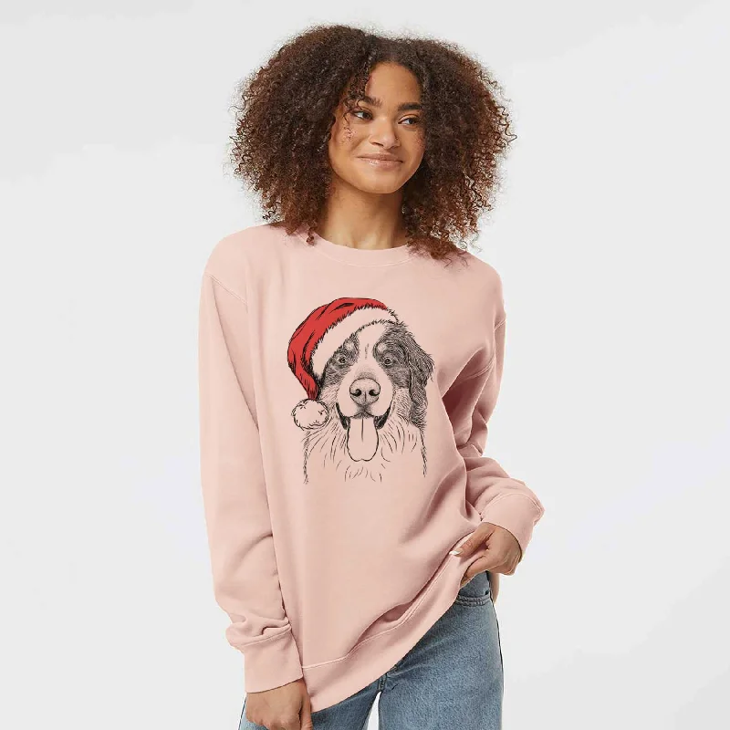 functional sports hoodieSanta Blaze the Bernese Mountain Dog - Unisex Pigment Dyed Crew Sweatshirt