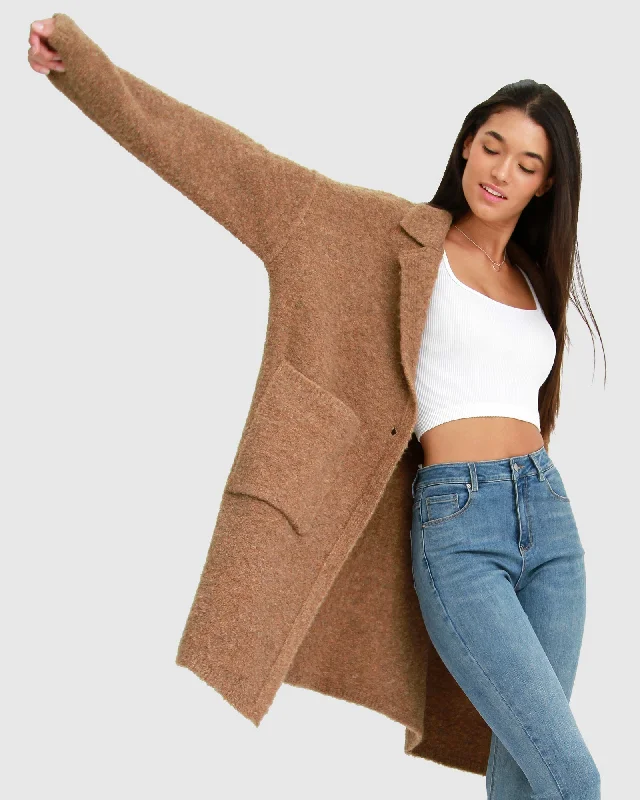 Loyalty Reward minimalist jacketDays Go By Sustainable Blazer Cardigan - Camel