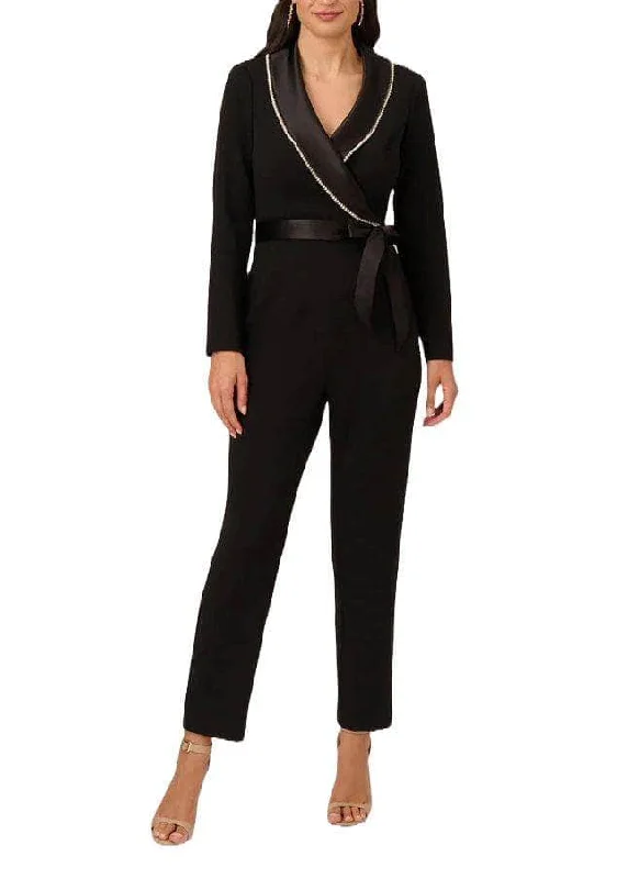 Special Discount Adrianna Papell AP1E210678 - Embellished Lapel Jumpsuit