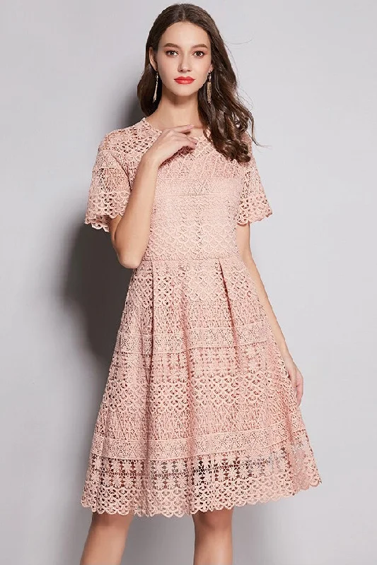 luxury dressAll-Over Lace Midi Dress